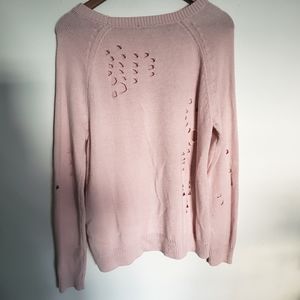 Express Distressed Sweater Pale Pink NWT Medium